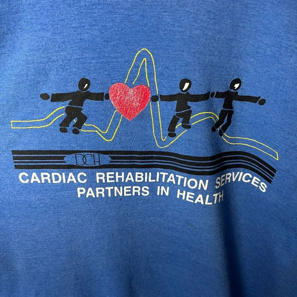 DCH Cardiac Rehabilitation Services T Shirt Vintage 90s Large L Blue Graphic Tee - Image 14