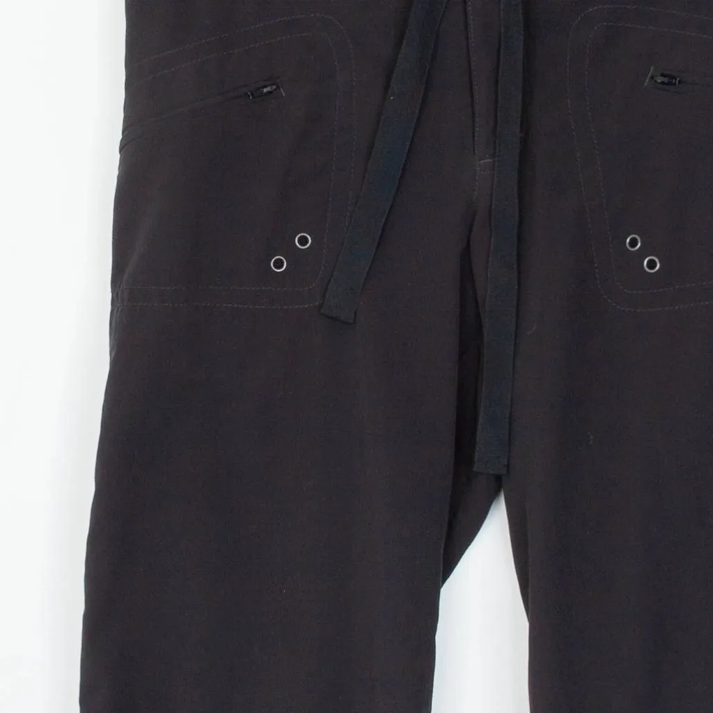 Athleta Womens Cropped Hiking Pants‎ Size 8 Black Drawstring Outdoors Camping - Image 3