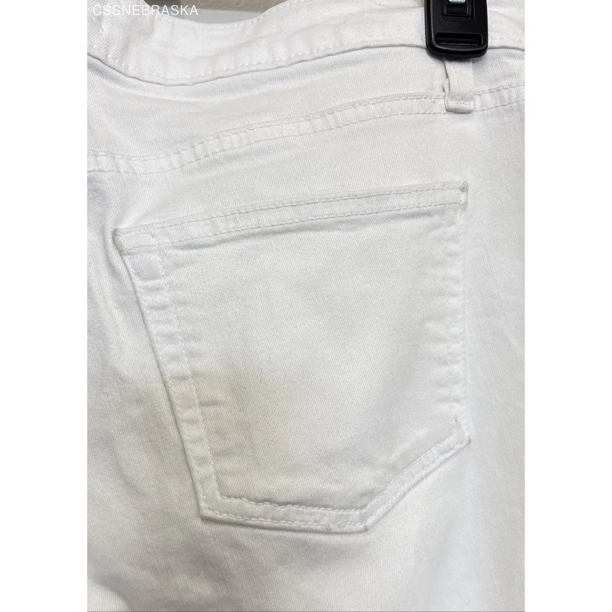 Just Black White High Waisted Straight Leg Stretchy Jeans - Size 30 - Image 4