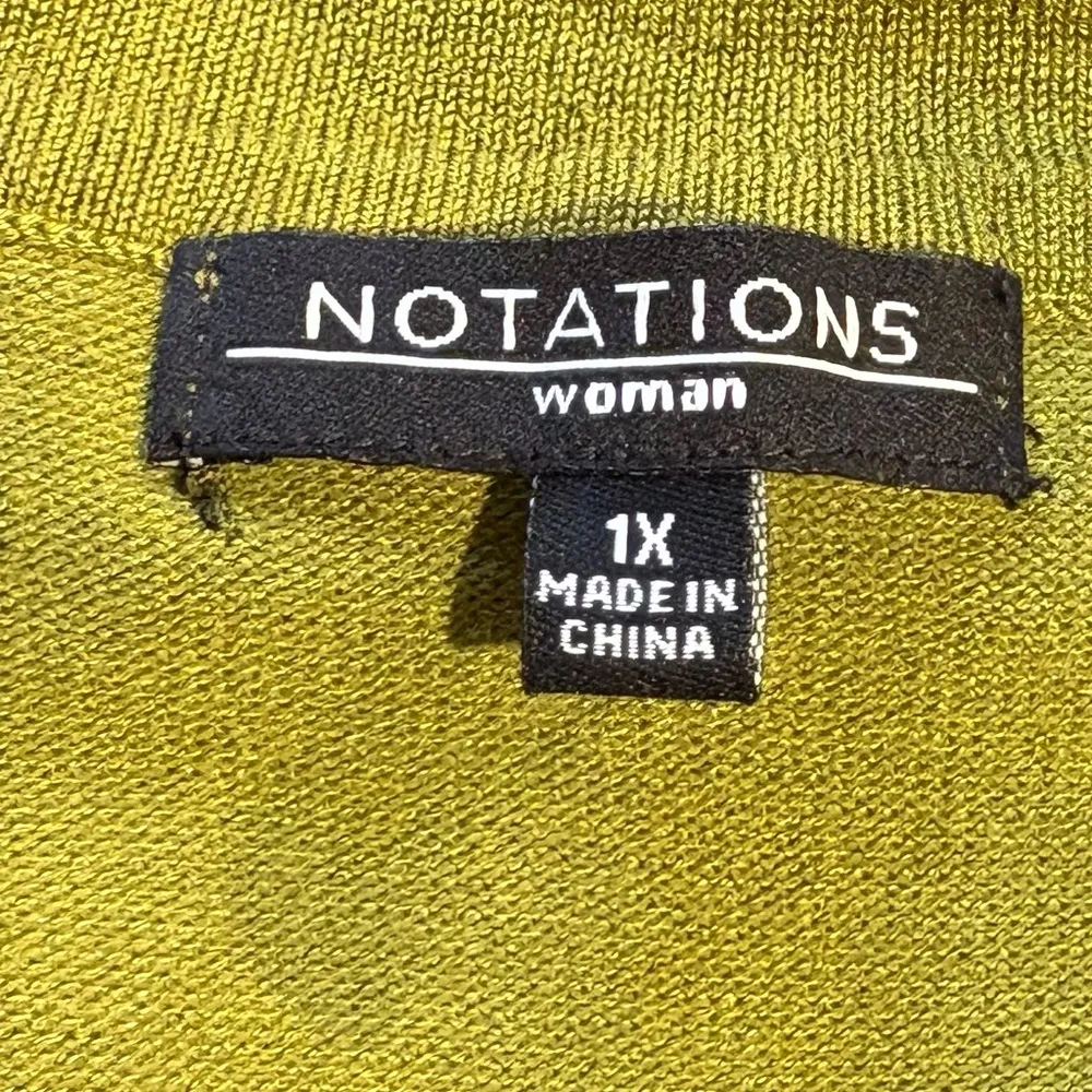 NWOT NOTATIONS Olive Green Fringe Cowl Neck Elbow Sleeve Sweater Womens 1X💚 - Image 7