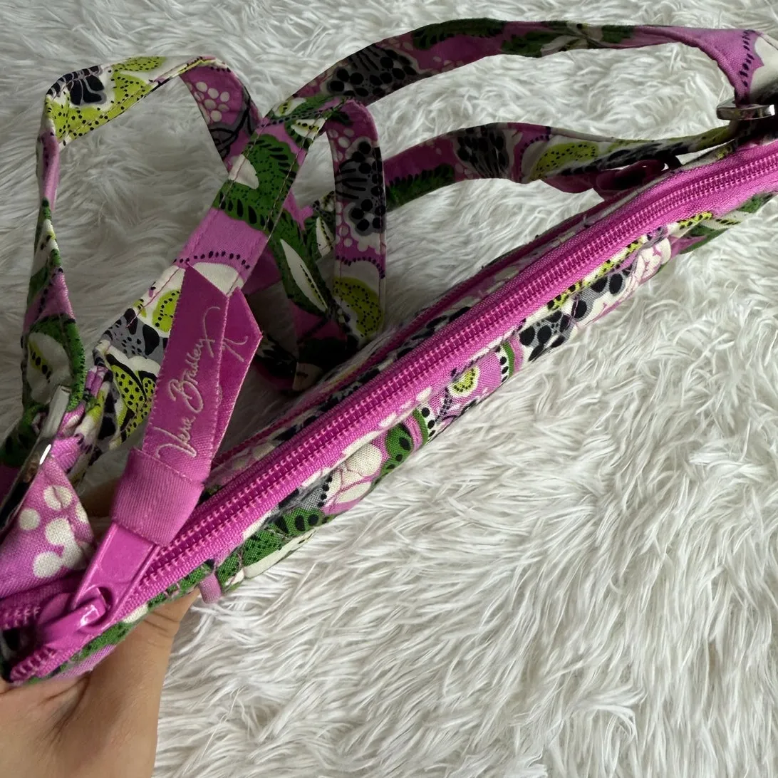 Vera Bradley Flap Shoulder Bag Quilted Pink Green Black White Floral Crossbody - Image 14
