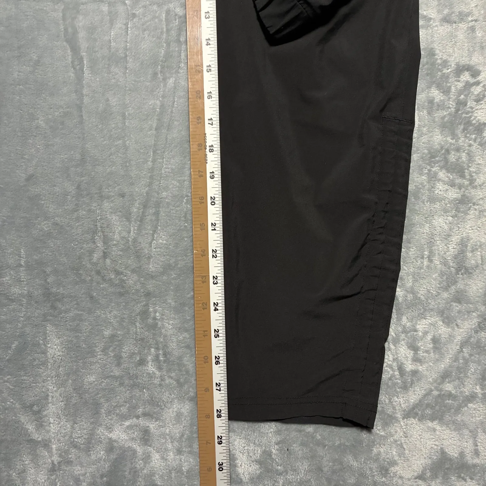 Athleta Black Jogger Pants Ruched Ankle Drawstring Zip Pockets Women's 8 - Image 10