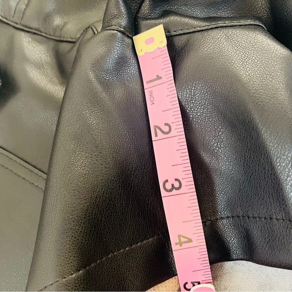 Bagatelle Faux Leather Edgy‎ Paper Bag Waist Shorts - Image 4