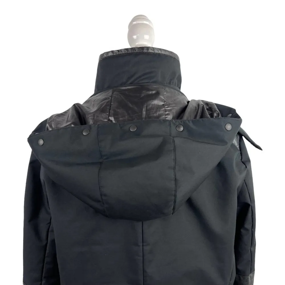 Eric Snow Womens Size Large Patchwork Winter Full Zip Black Jacket faux leather - Image 13