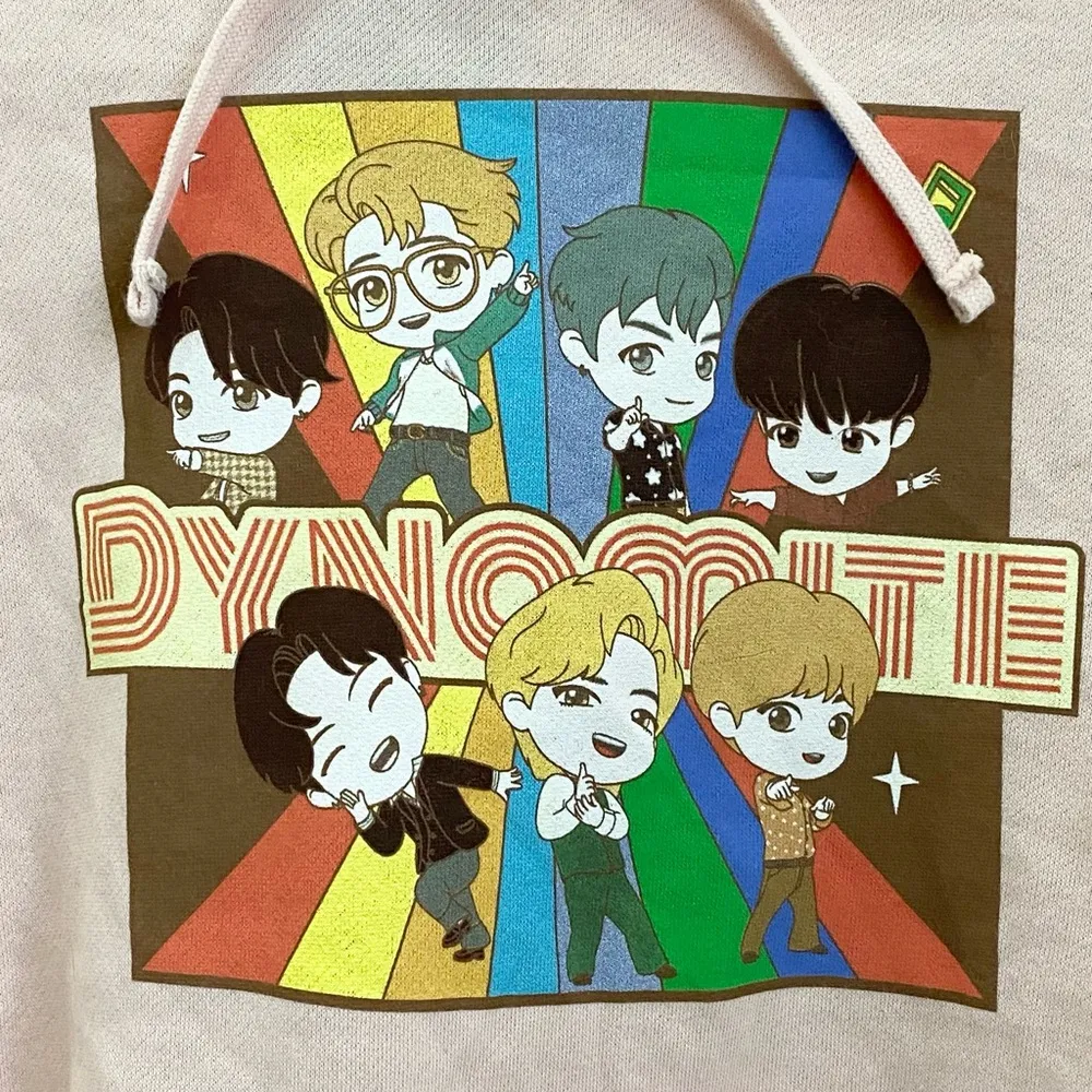 TINY TAN BTS KPOP Crop Pull Over Hooded Sweatshirt Women’s Teen Size L - Image 10