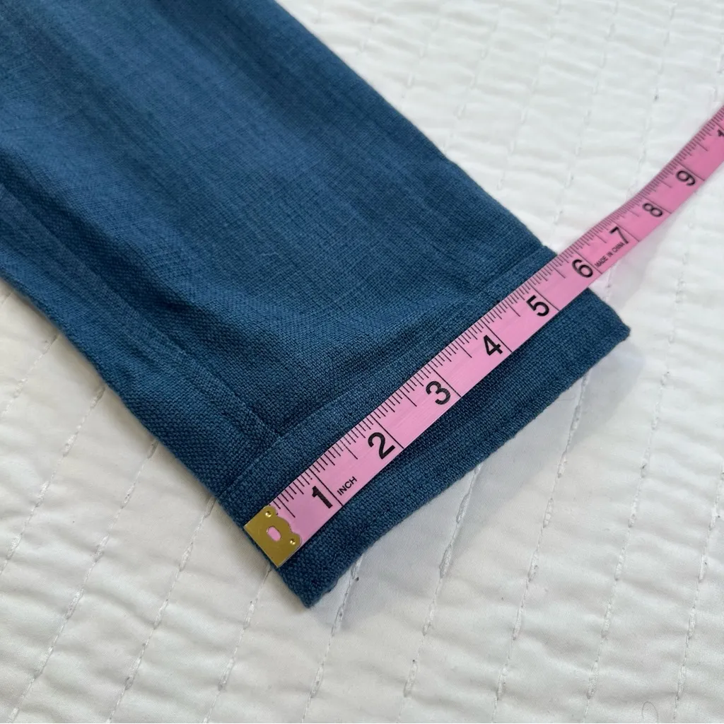 Chico's Linen Blend Shaped Denim Solid Colonial Coast Long Sleeve Jacket Size 3 - Image 11