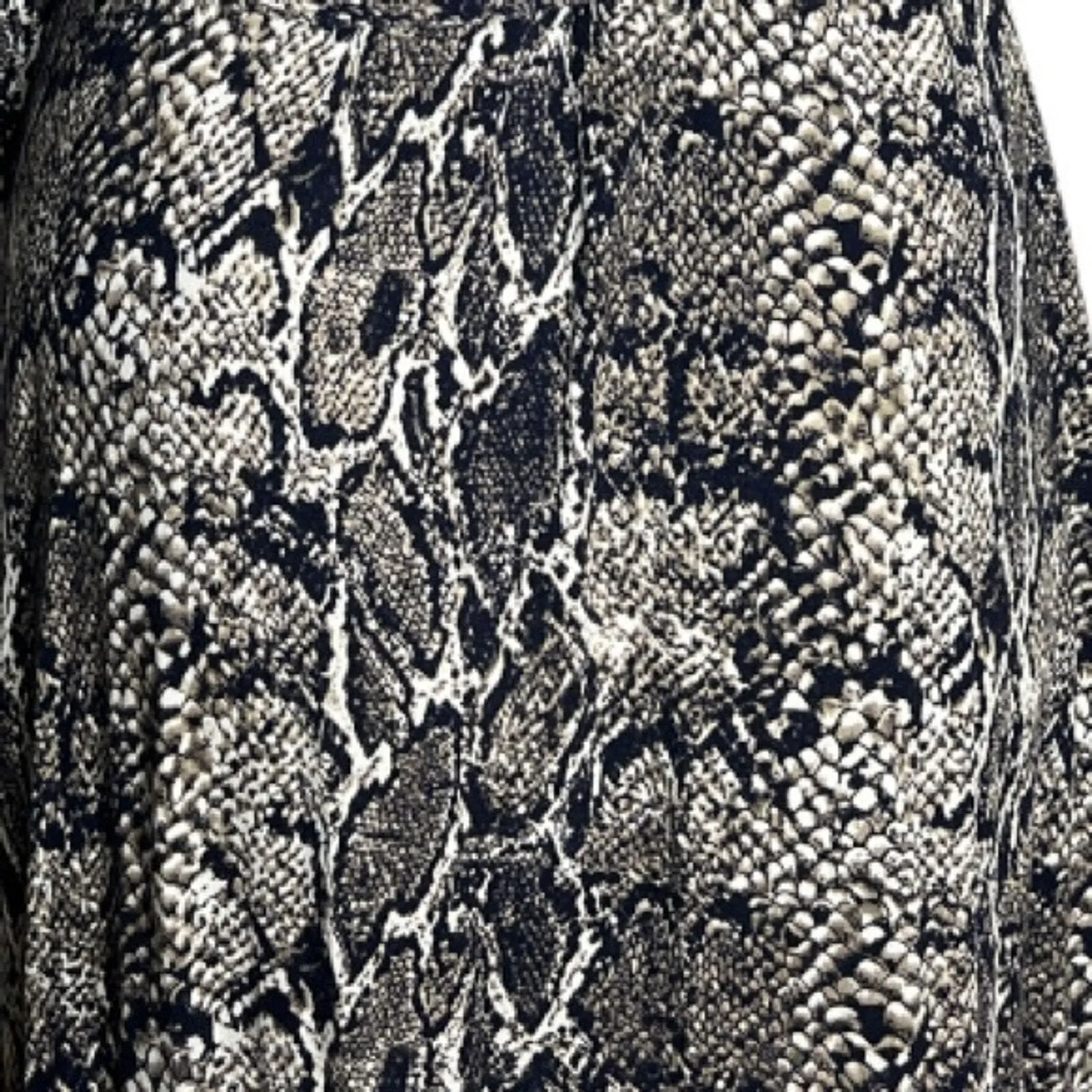 Talbots Dress Womens Small‎ Tan Black Snake Print Faux Wrap Edgy Party Cocktails - Image 5
