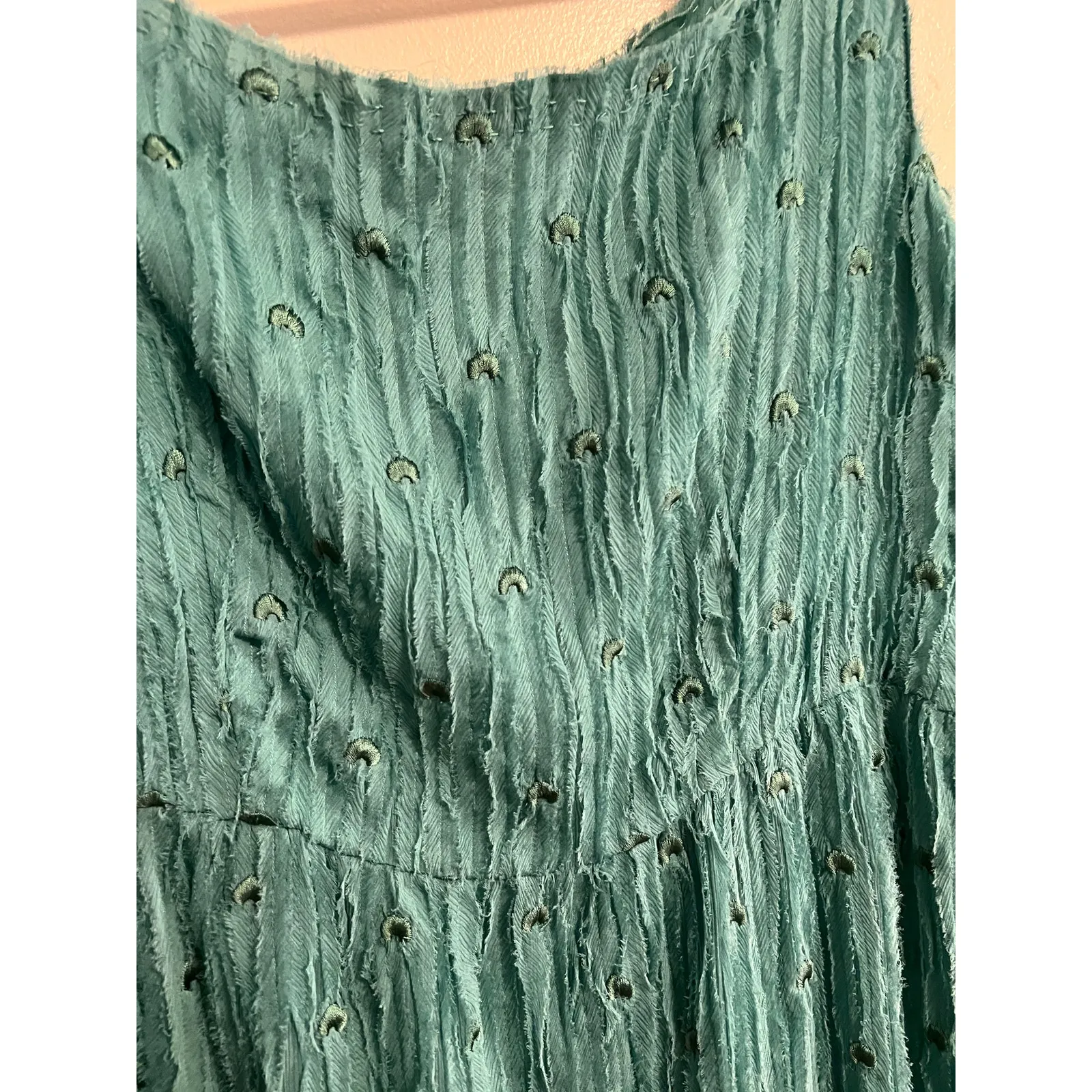Philosophy di Alberta Ferretti Green Sleeveless Silk Mini Dress Women’s Sz 12 - Image 5