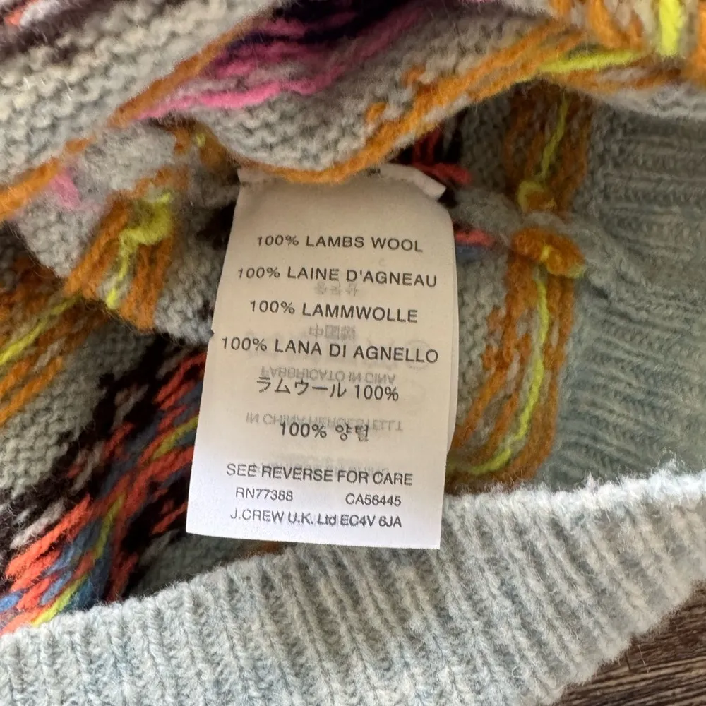 J. Crew Sweater Women's Small 100% Lambs Wool Nordic Fair Isle Crew Neck Preppy - Image 3