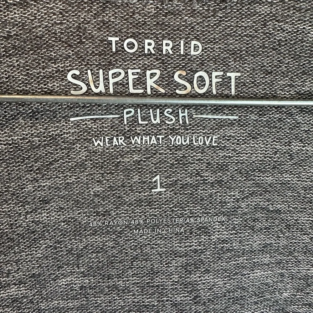 Torrid Super Soft Plush Duster Cardigan Size 1 XL Gray Open Front - Image 2