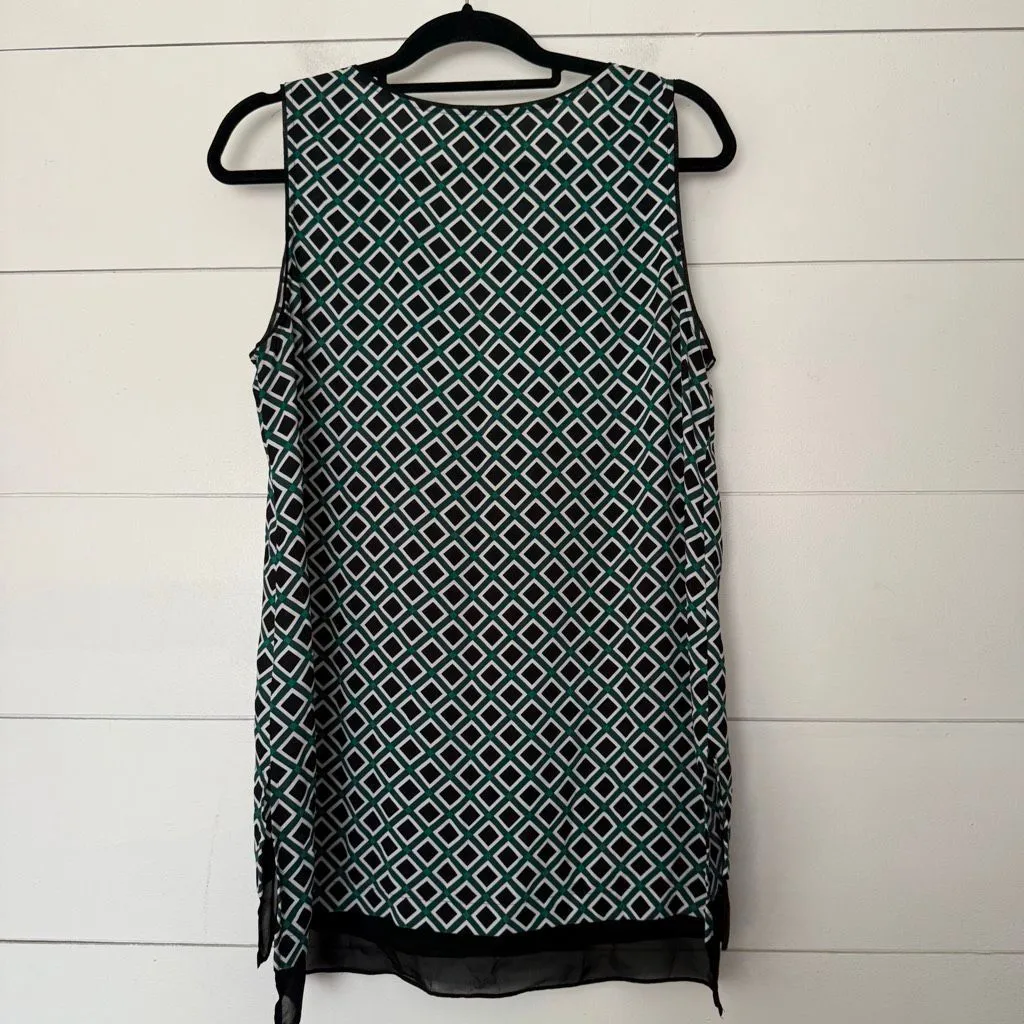 White House Black Market Women’s Medium Patterned Tank Top Stretchy Office Core - Image 4