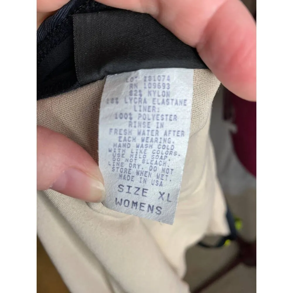 Athleta one piece swimsuit floral green gray black size XL - Image 8