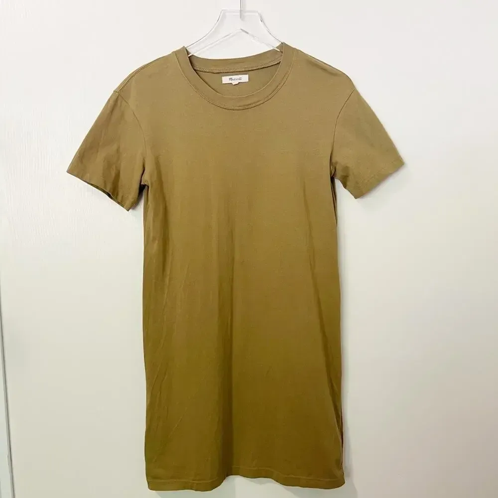 MADEWELL Tee Dress in Olive Green‎ - Image 2