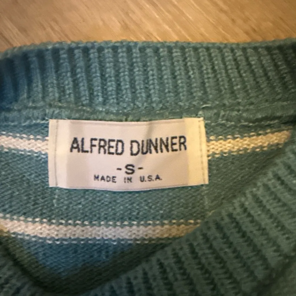 Alfred Dunner Aqua and White Striped Sweater - Image 2