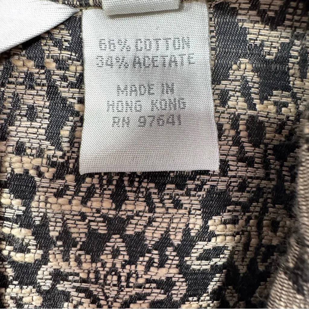 Vintage Y2K J Jill Tapestry Tailored Blazer Jacket Mixed Print Regency Boho Black Size 10 - Image 7