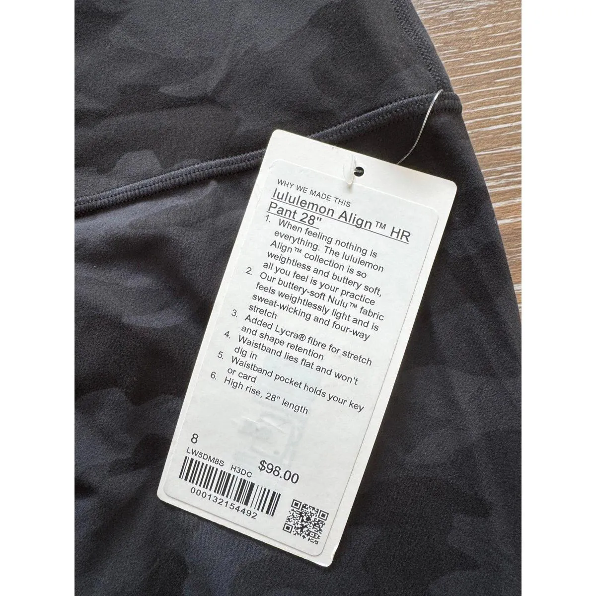 Lululemon Align High Rise 28” Heritage Camo Black Size 8 NWT - Image 4