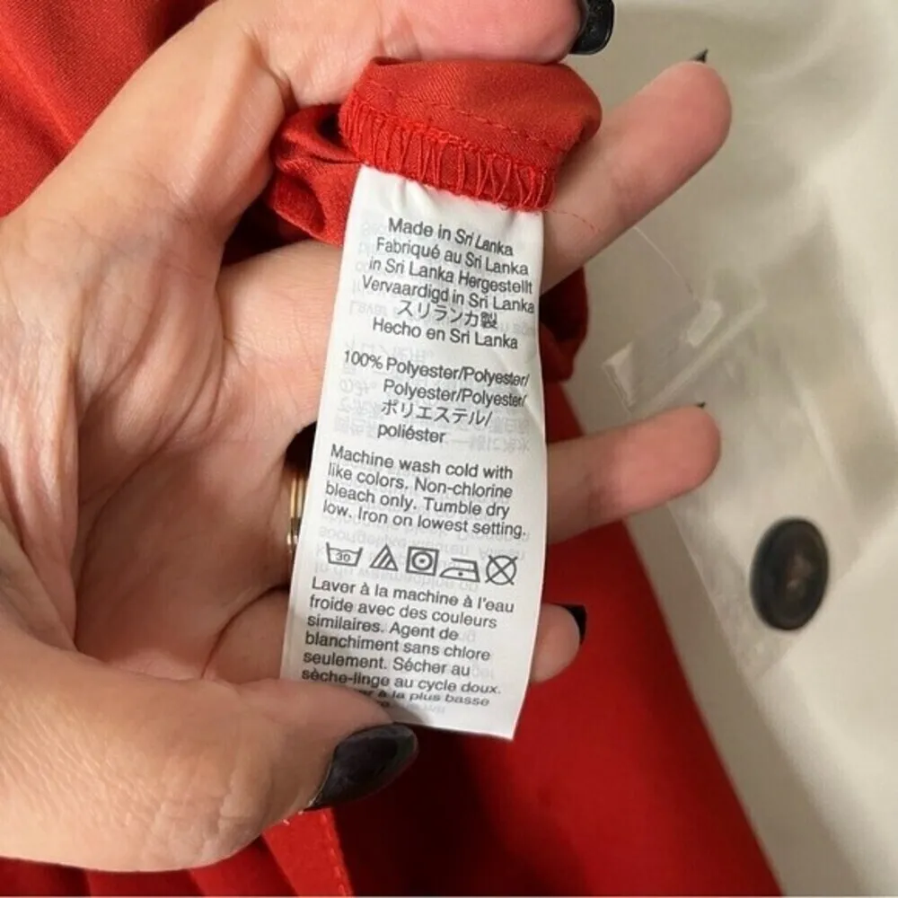 Madewell New Drapey Paperbag Pants Red Tie Waist Women’s Size 2 Cropped - Image 9