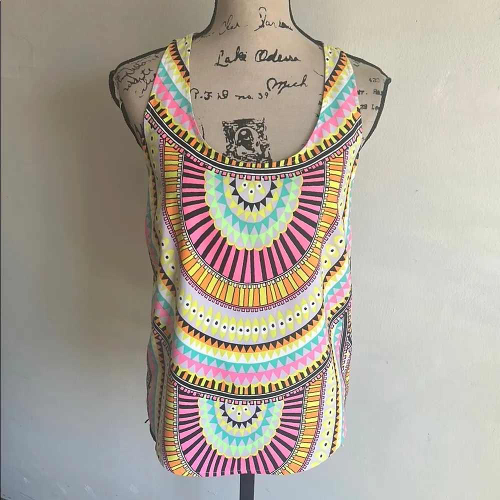 Mara Hoffman Aztec Print Colorful Tank Top Size Small - Image 3