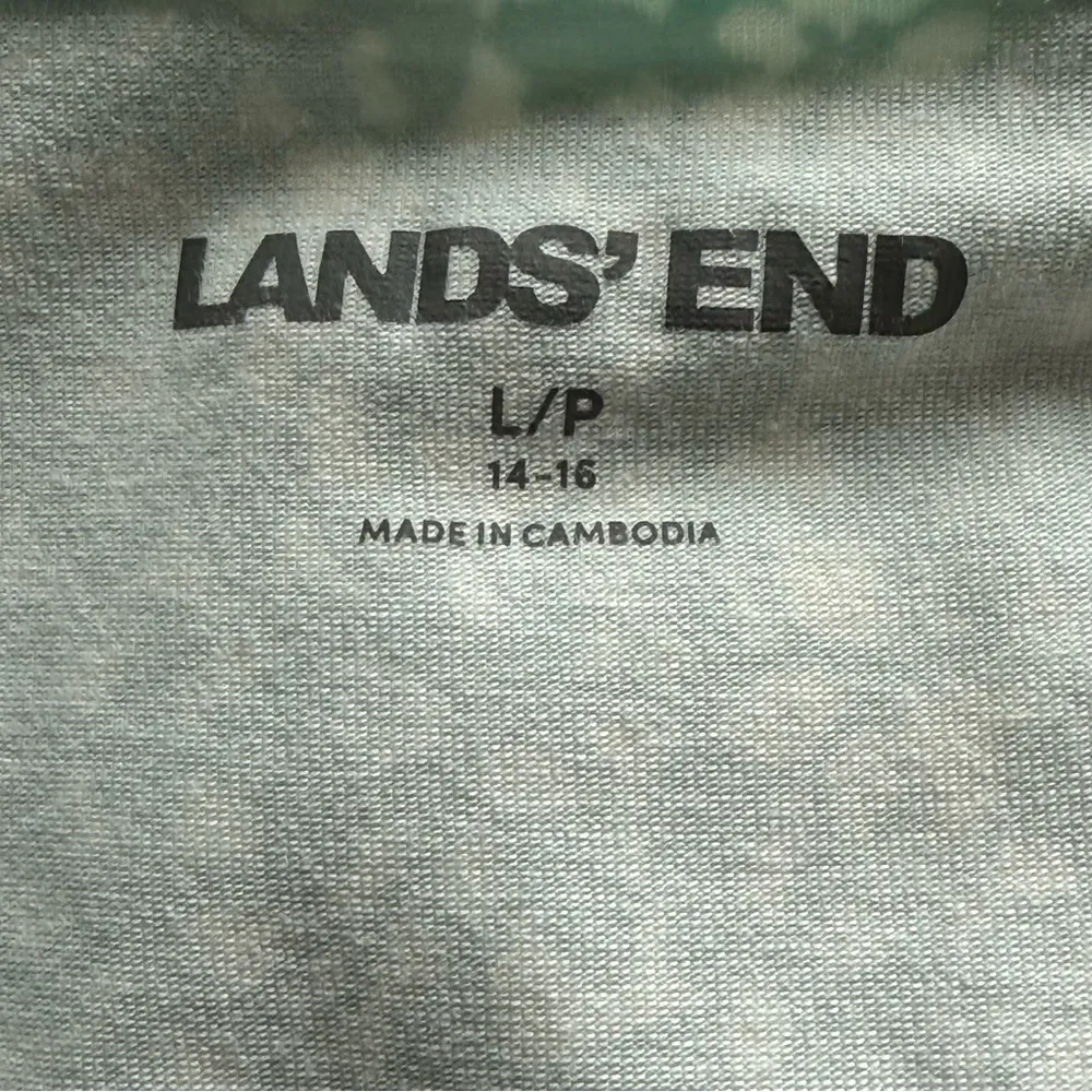 Lands' End‎ Women’s Green Floral Midi wrap Dress Cool short sleeves Boho L/P - Image 10