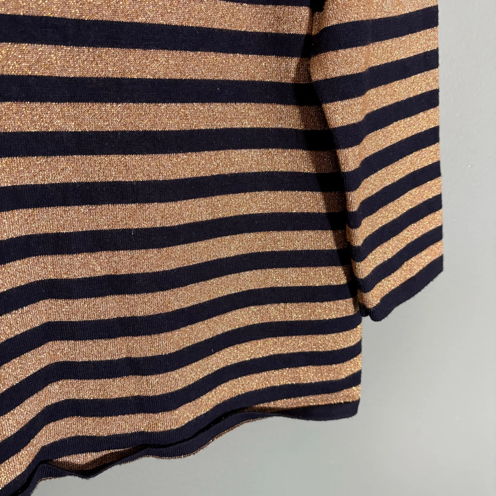 Alfred Dunner Women's Beaded Metallic Striped Knit Top - Size Petite Medium (PM) - Image 3