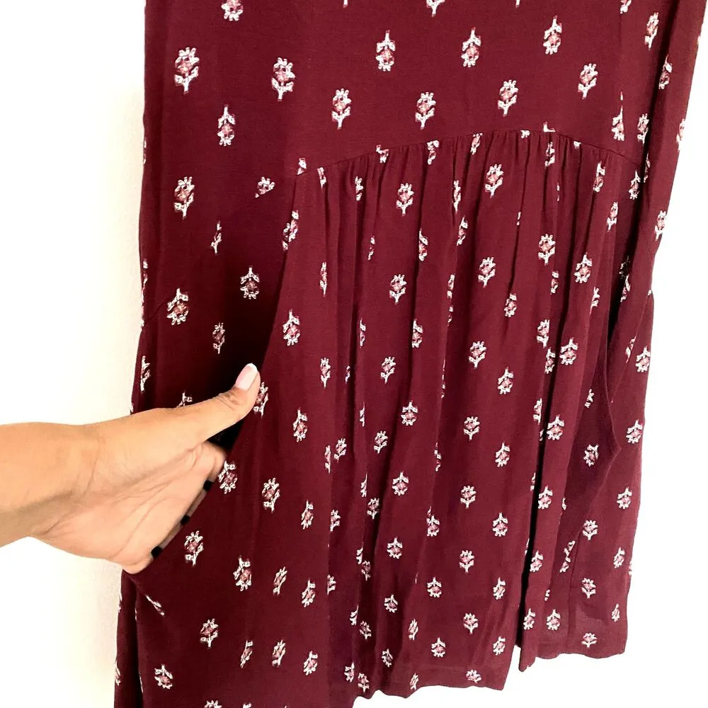 Garnet Hill V Neck Dropwaist Boho Style Cap Sleeve Summer Day Printed Dress Sz 4 - Image 12