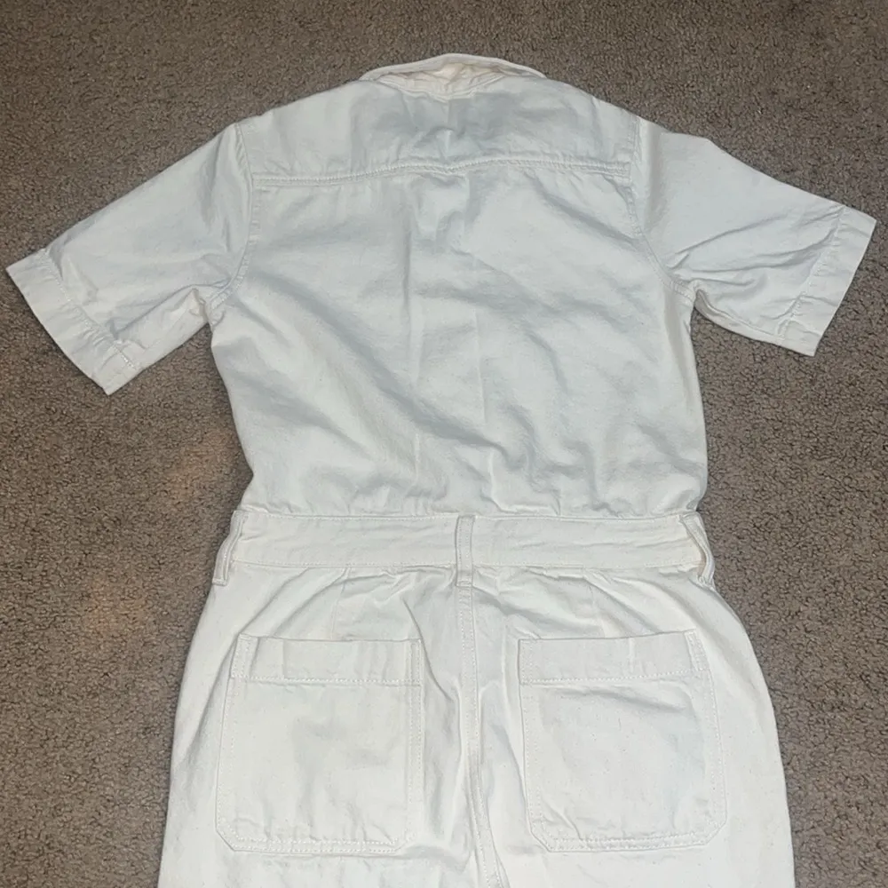 Everlane‎ Short Sleeve Denim Coverall Organic Cotton Seeded Ecru 00 - Image 7