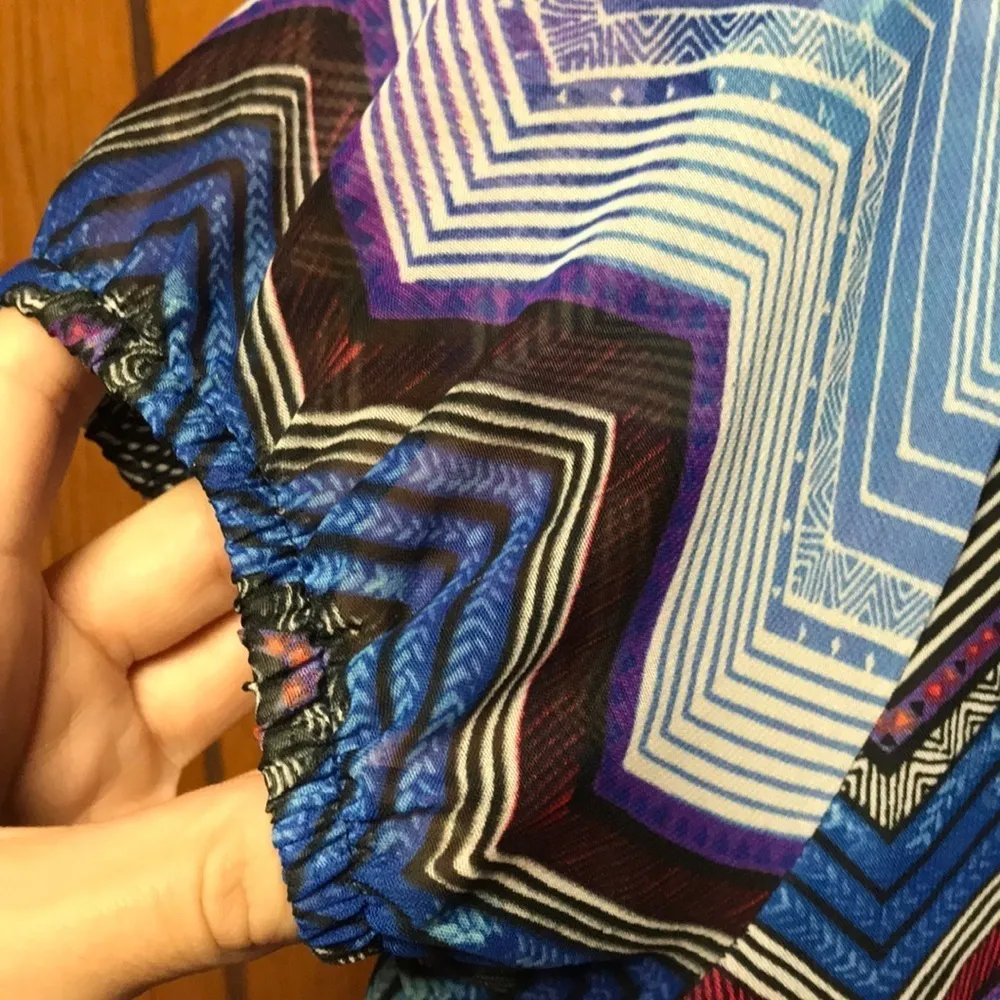 Speechless scoop neck cinched waist chevron dress - Image 8