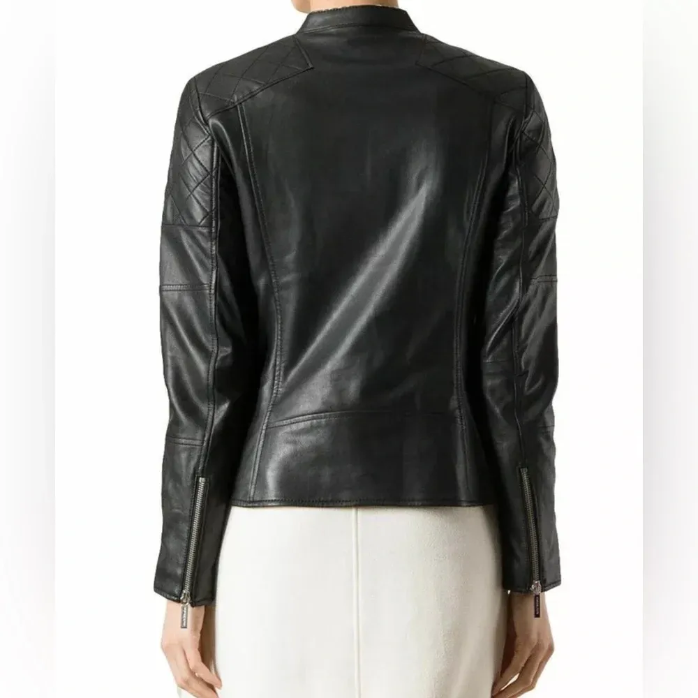 MICHAEL Michael Kors 100% Leather Moto Black‎ Jacket Size XXS Black - Image 13