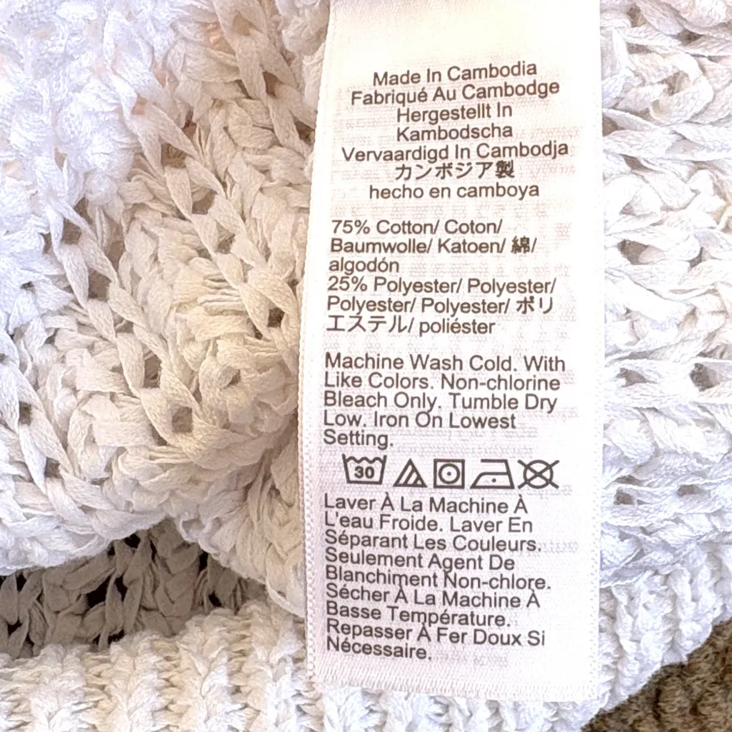 Like New J. Crew Cropped Cardigan Textured Pointelle White Size XS - Image 5