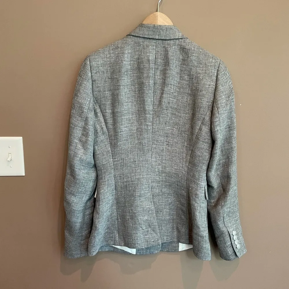 Reiss Turlington Linen Tailored Jacket Grey‎ Size 4 - Image 9