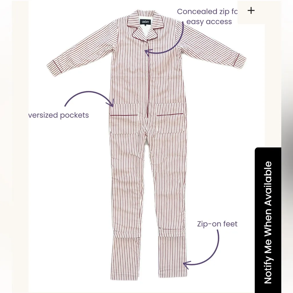 Croft Coveralls NWOT $169 The Ultimate Adult Sleepsuit for Co - Image 3
