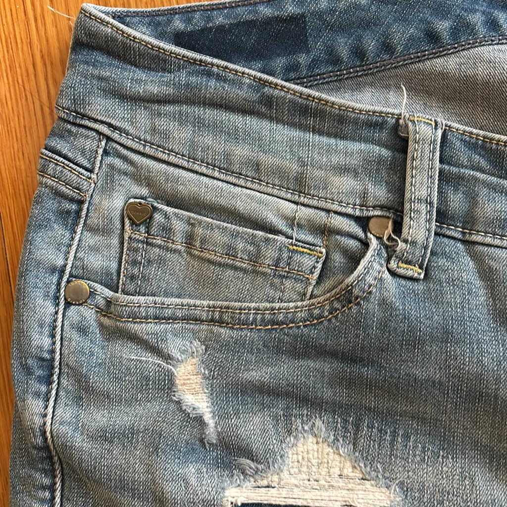 Torrid Light Blue Distressed Jean Shorts - Image 4