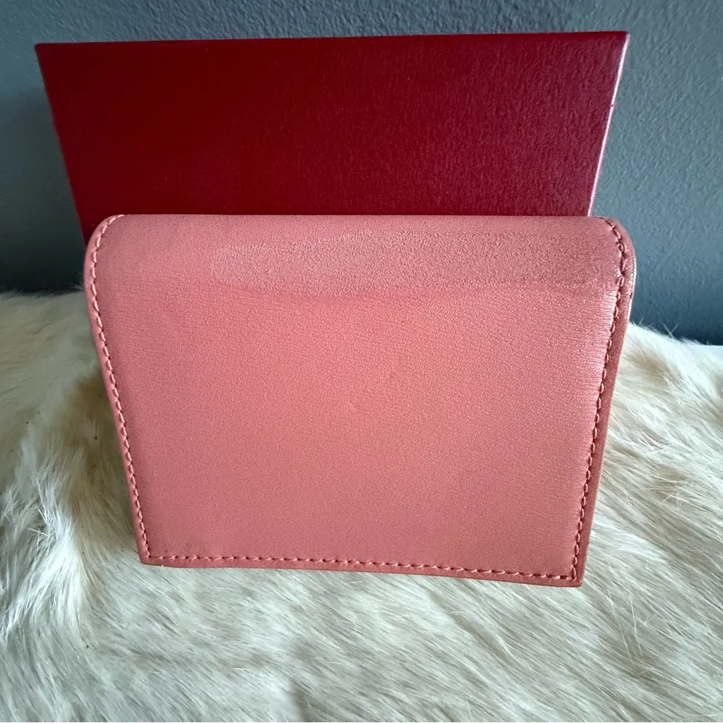 Salvatore Ferragamo Gancini Light Pink Calfskin Leather Wallet - Image 5
