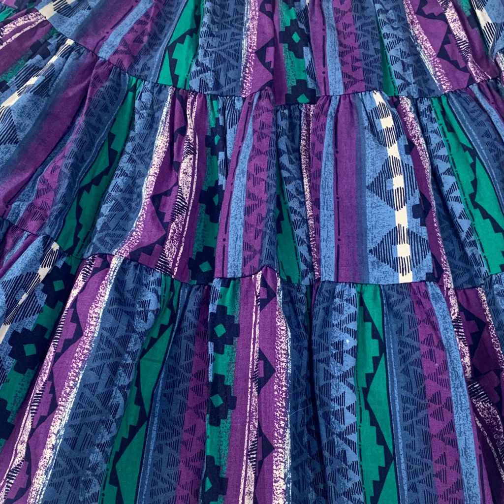 Western Collection size small two piece shirt skirt set rodeo cowgirl Aztec vint Purple - Image 11