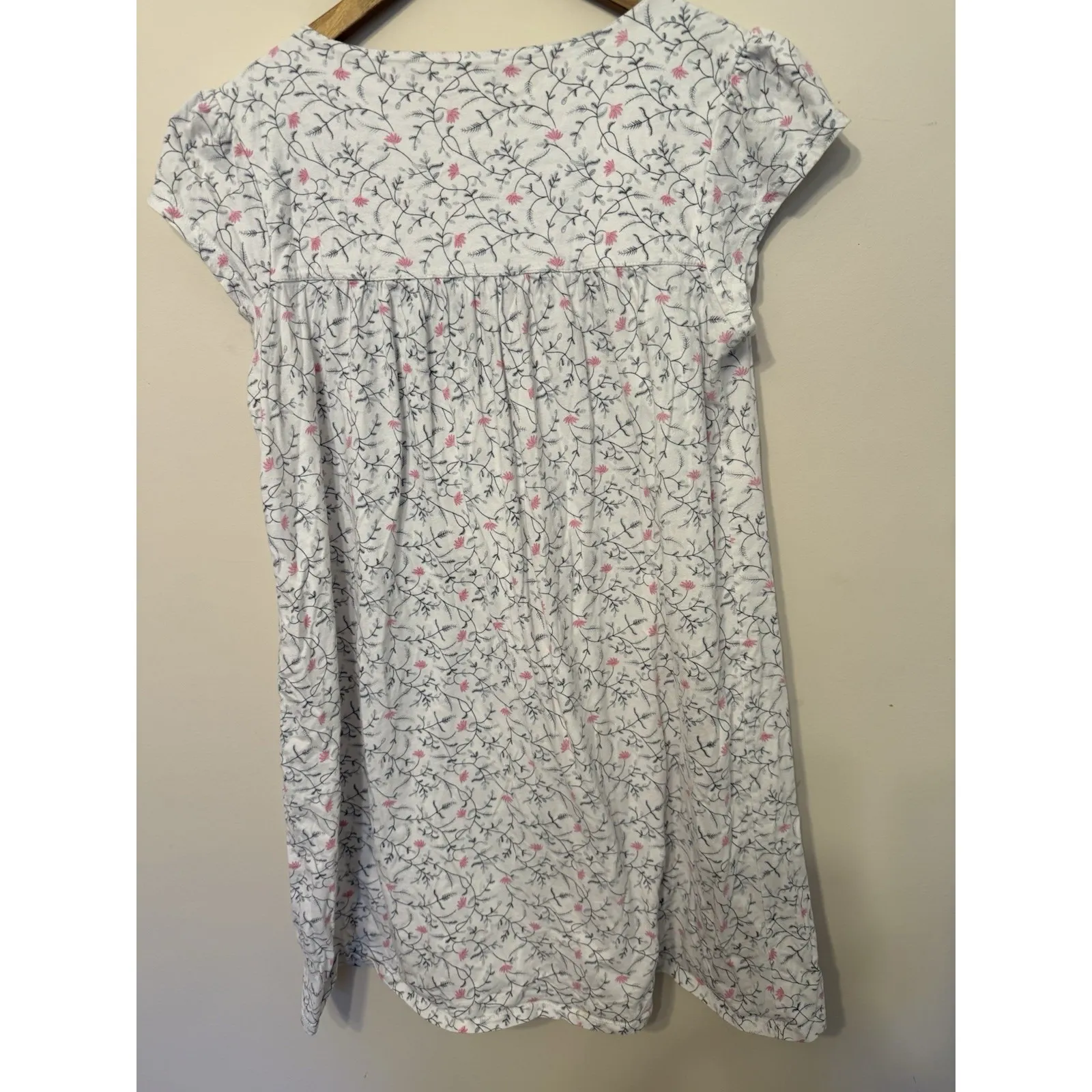 Eileeen‎ West Nightgown Floral Cotton Lace Cottagecore Small - Image 3