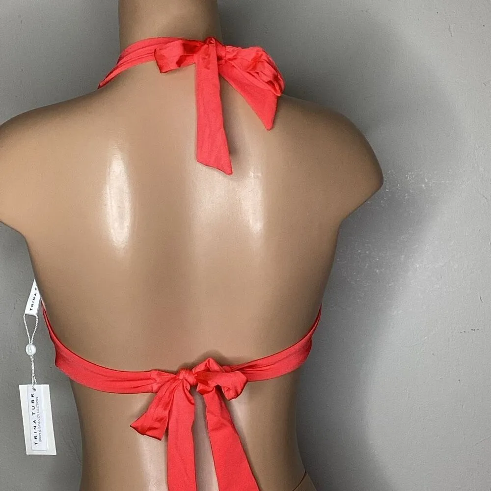 New. Trina Turk poppy red bikini top. Size 12. Retails &89 - Image 4