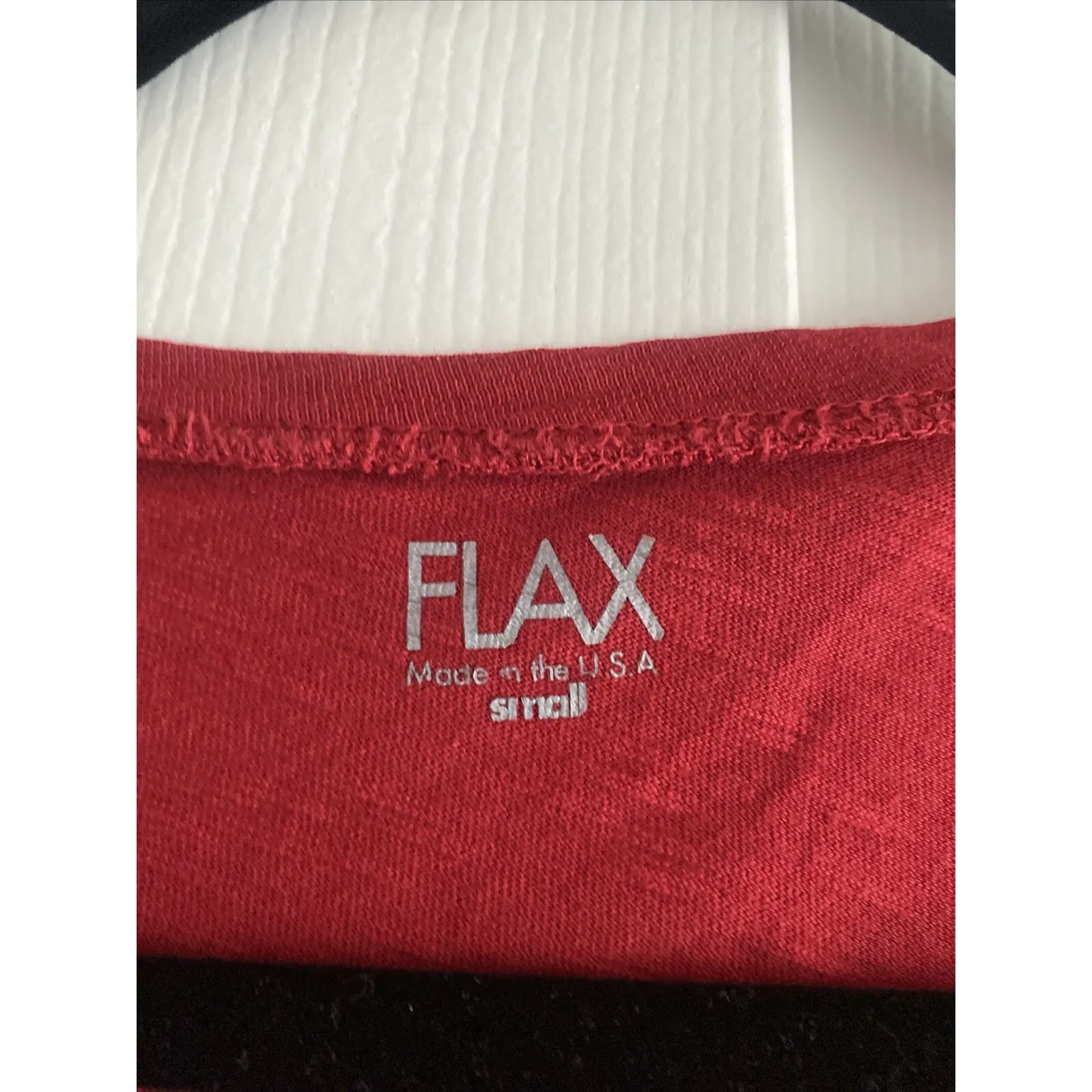 Flax Women's Small Red Linen Long Sleeve Cherry Girl Casual Comfort‎ Summer Boho - Image 2