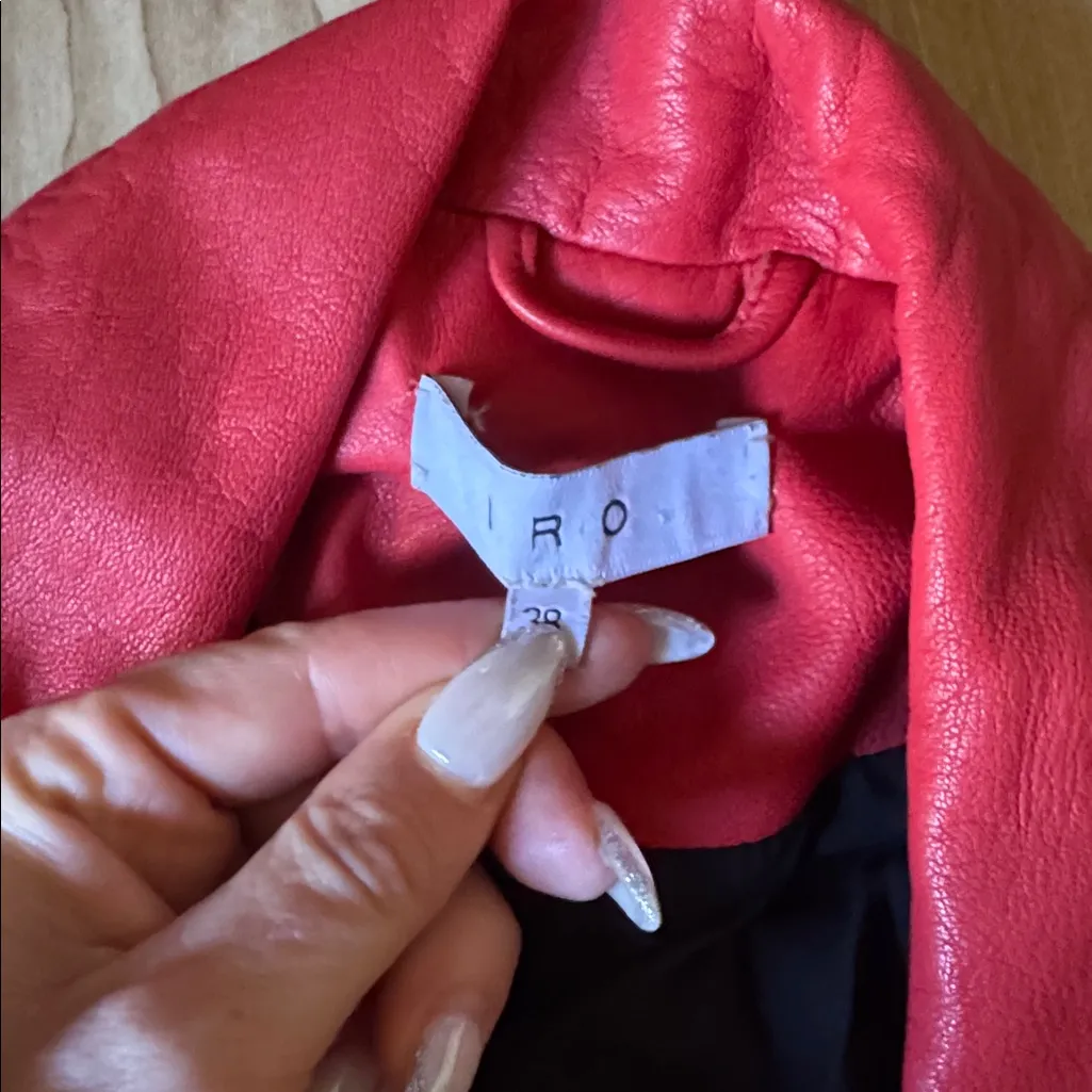 IRO Red Leather Jacket - Image 2