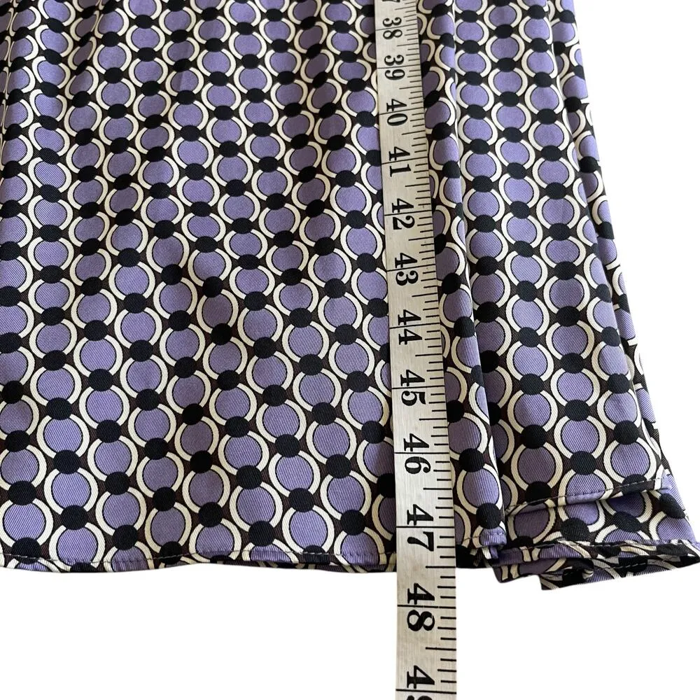 Zara Purple Circle Geometric Print Long Sleeve Belted Midi Shirt Dress Size XS - Image 10