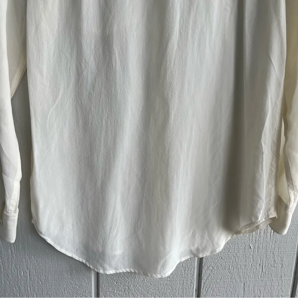 Equipment Silk White Pearl Collar Button Up Blouse Size XS - Image 8