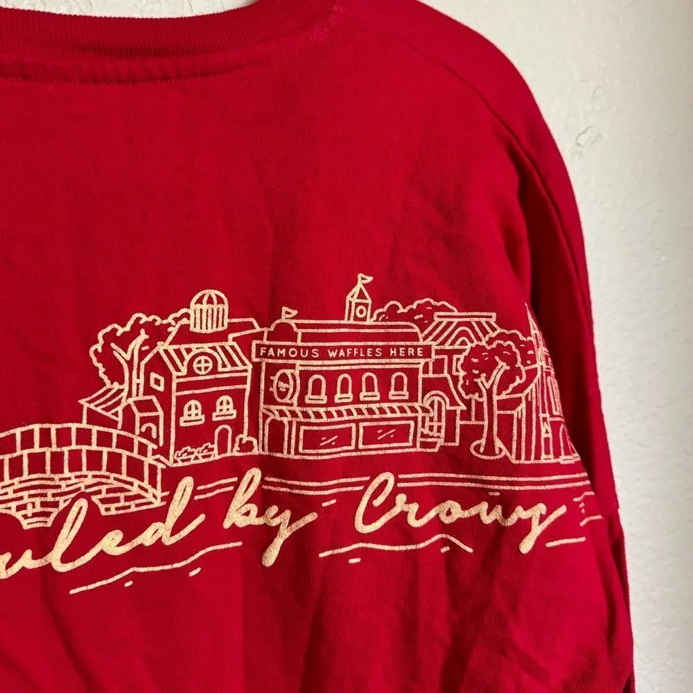 Blissfully Bookish City of Crows Game‎ Day Jersey Sz Small in Red Oversized - Image 4