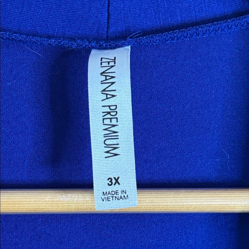 Zenana Premium 3/4 Sleeve Longline Light Pocket Open Cardigan Royal Blue size 3X - Image 7