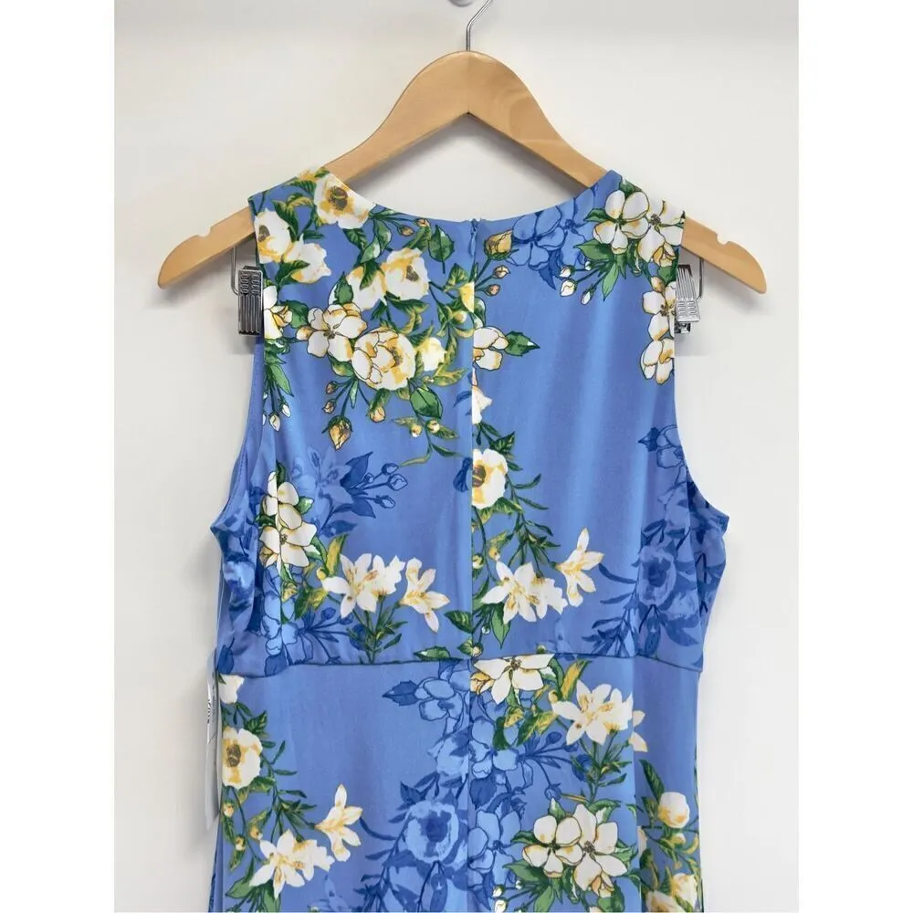 London Times‎ Floral Dress Key Hole Size 12 Blue Knee Length NEW - Image 7