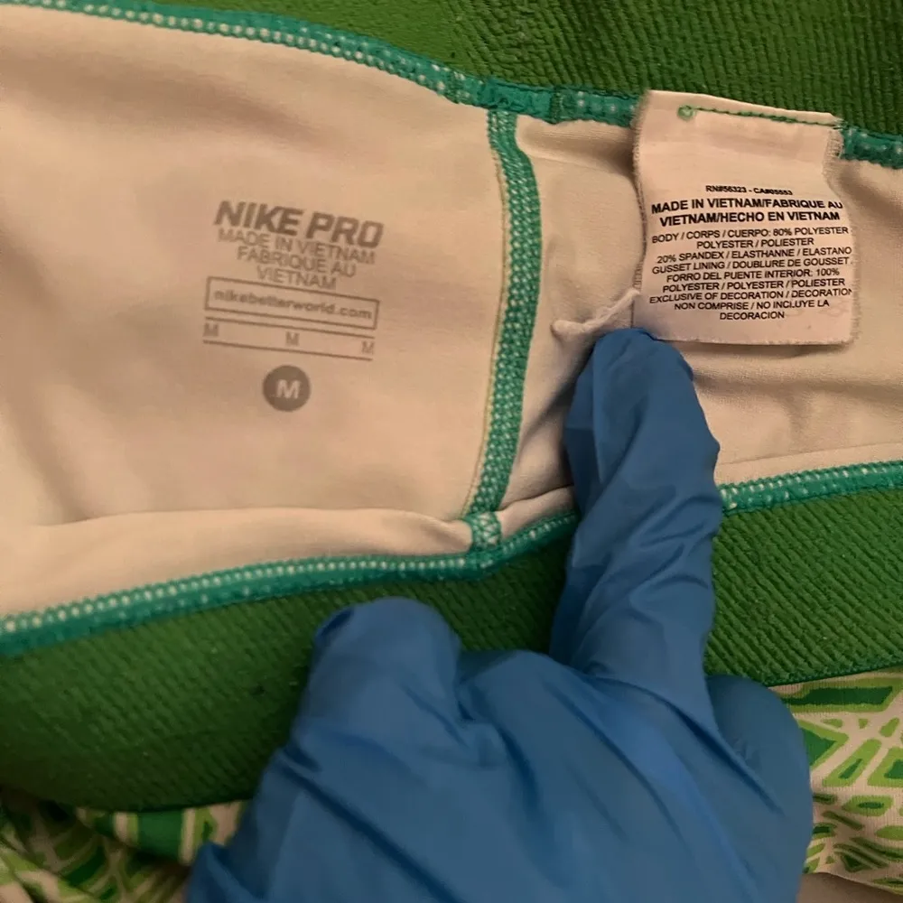 Nike Pro Cool Tracer Womens Capri Legging Crop Pant Print Green White Sz Medium - Image 4