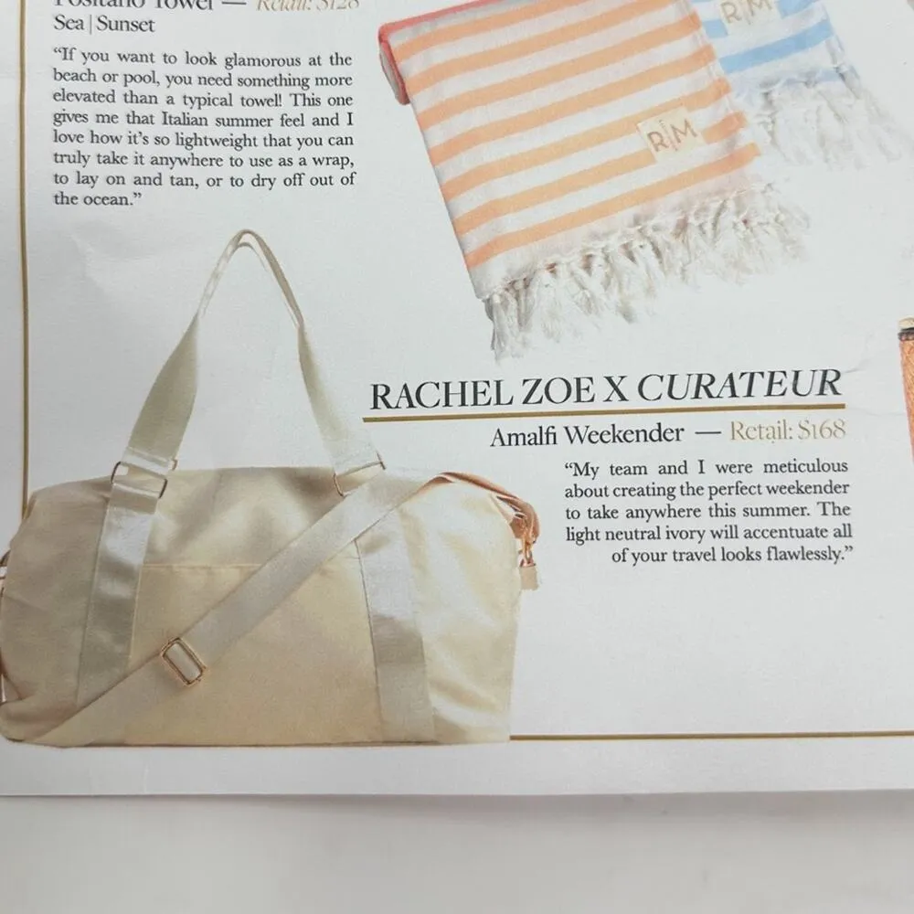 Brand New in Package Rachel Zoe X Curateur Amalfi Ivory Weekender Bag MSRP $168 - Image 8