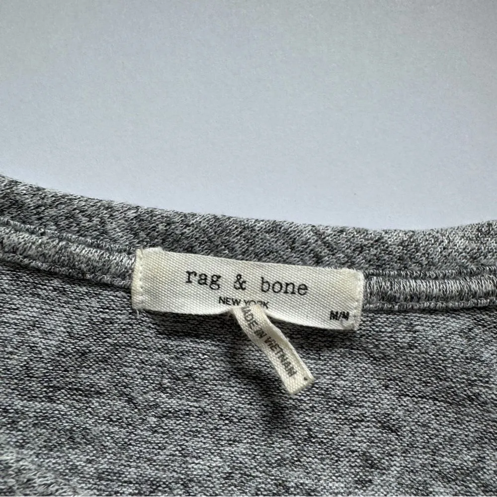 Rag & Bone Heather Gray Relaxed Long Sleeve Tee Size Medium - Image 3