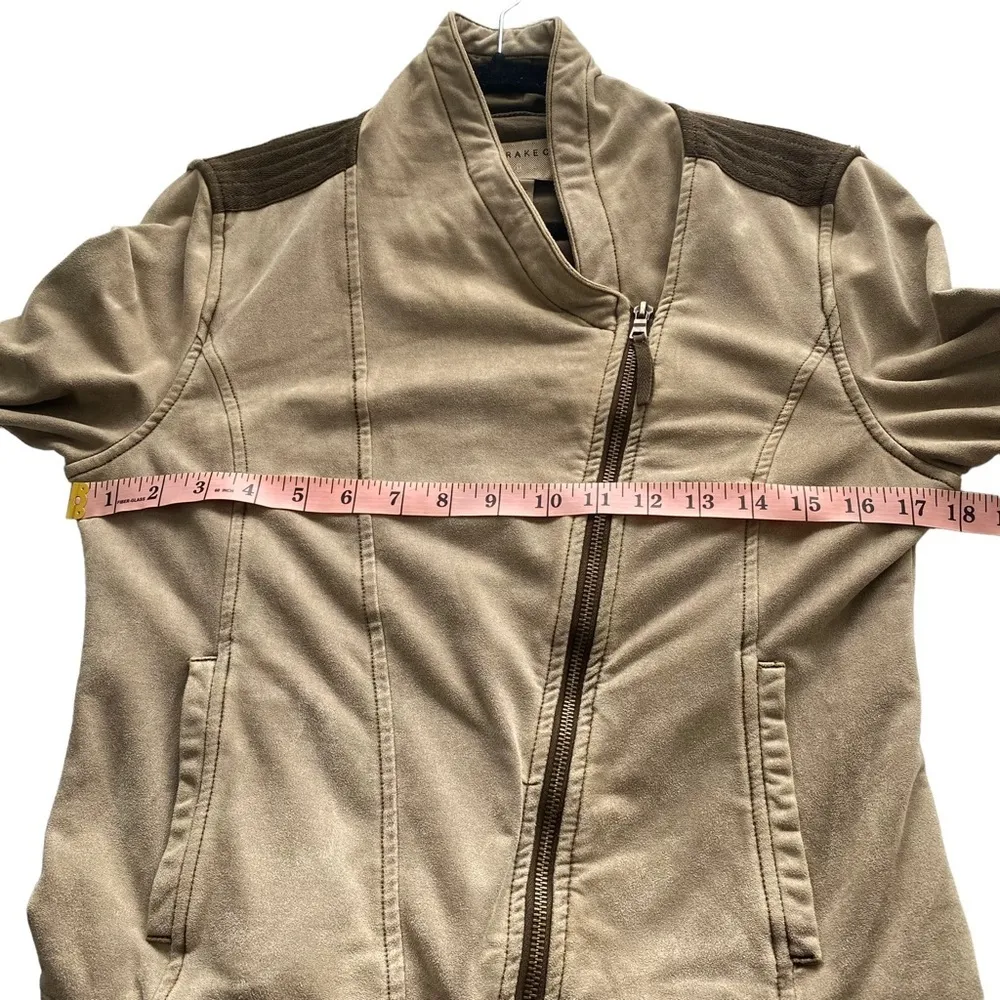 ANTHROPOLOGIE MARRAKECH Sz Small S Women's Helene Suede French Terry Moto Jacket Brown - Image 14