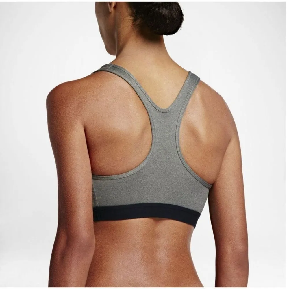 New! NIKE Pro Classic Racerback Medium Support Sports Bra Gray Black Size XS - Image 4