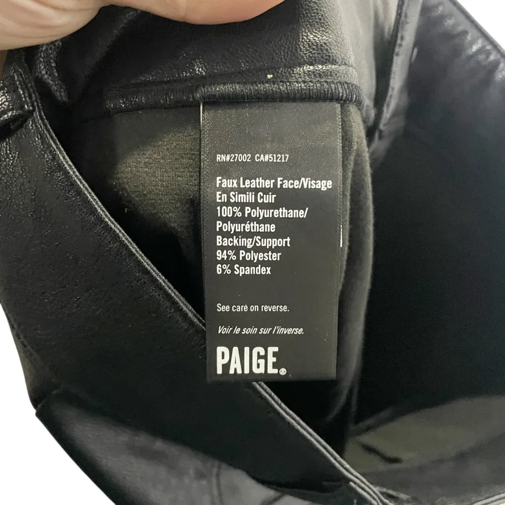 Paige Womens Faux Leather Wide-Leg Pants Size 24 - Image 6