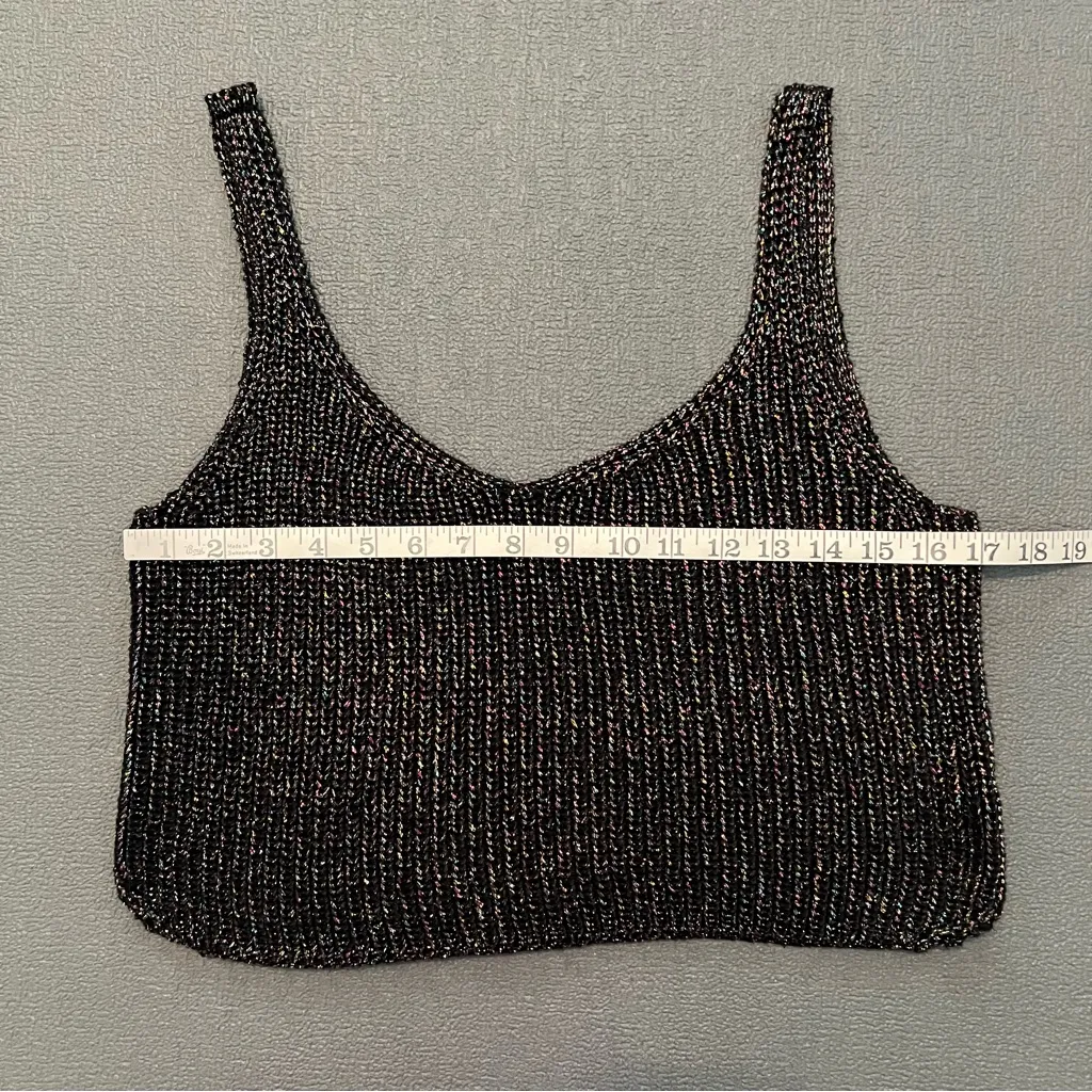 American Apparel Sparkle Crop knit sweater Tank size S/XS stretchy chunky knit - Image 5